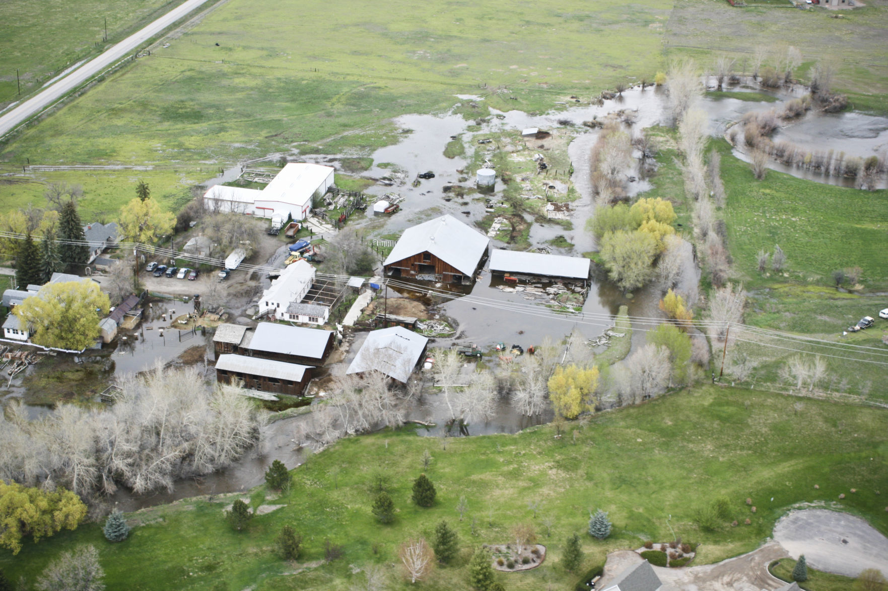 Flooding of buildings in the Helena Valley
